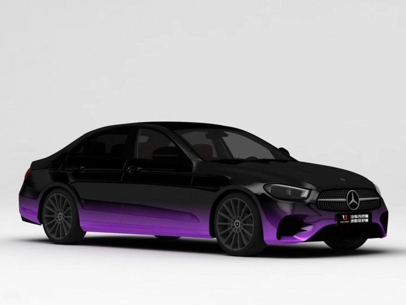 Car Color Changing Film Upper Black and Lower Purple Paint Surface Protective Film