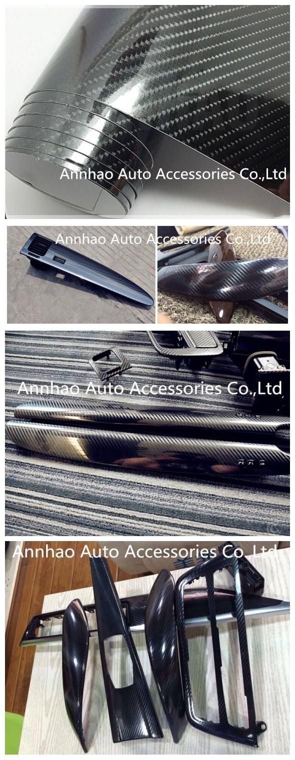 Self Adhesive Vinyl Roll Car Whole Body Sticker Glossy Black 5D Carbon Fiber Vinyl