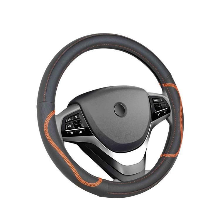 Car Steering Wheel Cover Universal 15 Inch with Grip Contours, Leather Auto for Men and Women Non-Slip Breathable Soft and Comfortable