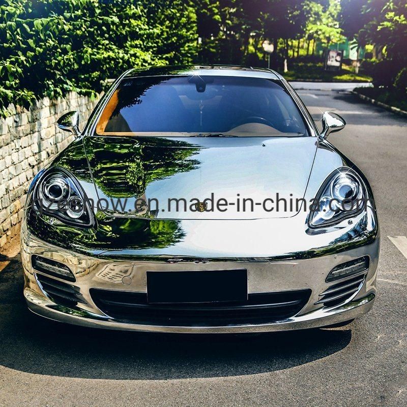 High Stretch Silver Gloss Chrome Mirror Vinyl Car Wrap Film