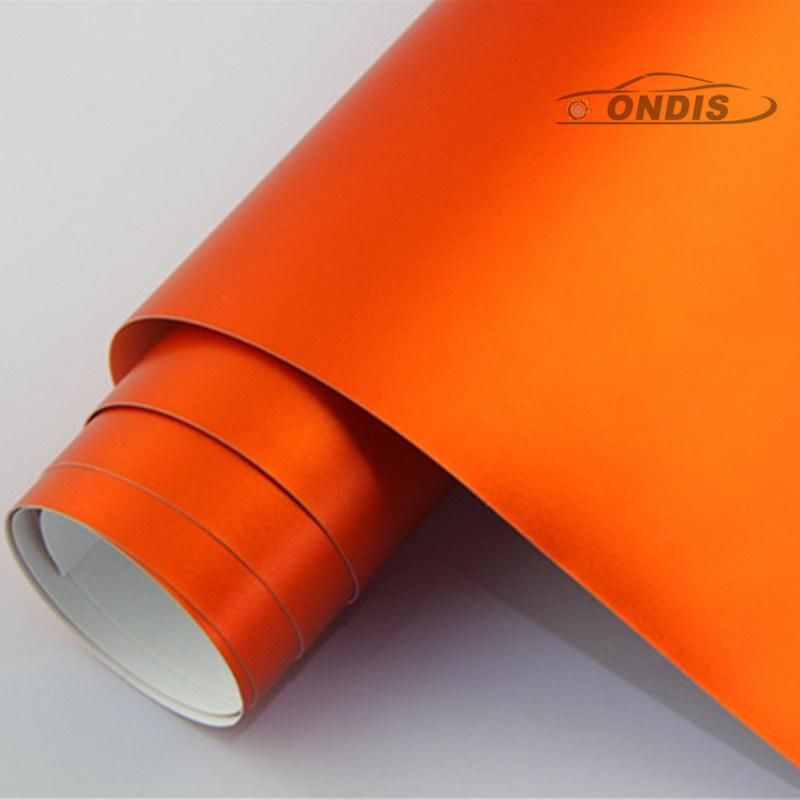 Annhao Automobiles Wrap Stickers Metallic Matte Orange Chrome Vinyl