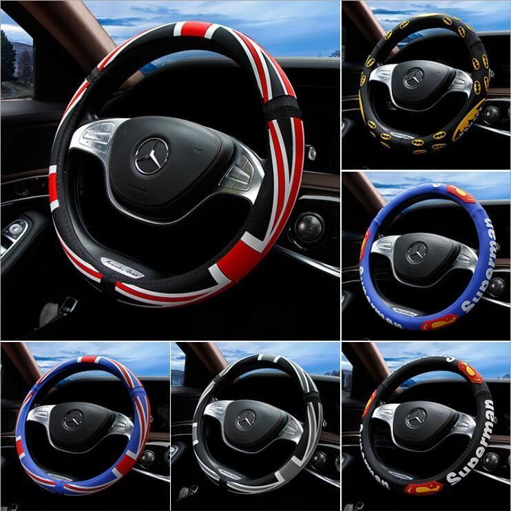 Latex Car Steering Wheel Cover Union Jack Massage Set Four Seasons Universal Color - Free Steering Wheel Cover Automotive Supplies