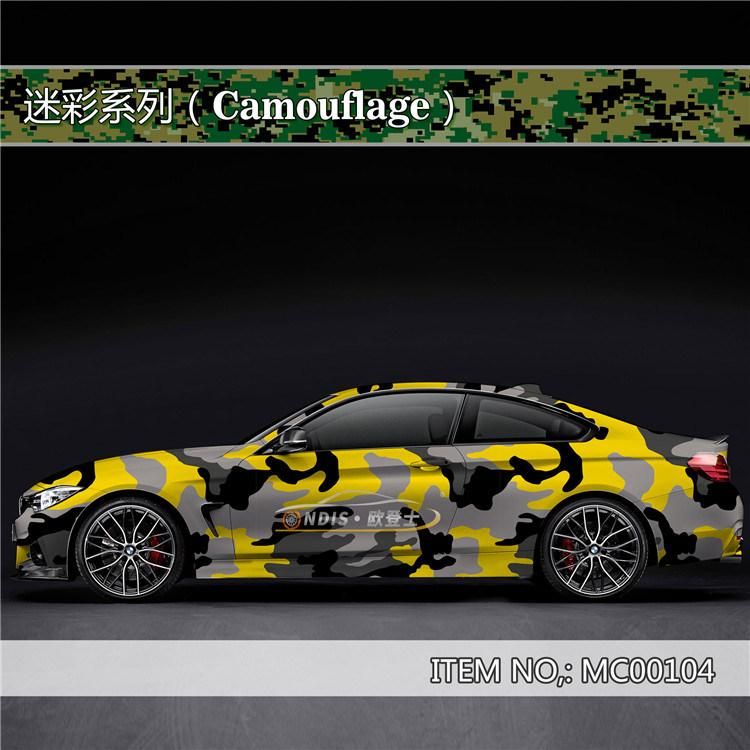 Black White Camouflage Vinyl Car Wrap PVC Adhesive Graffiti Bomb Film for Truck Hood Roof Motors