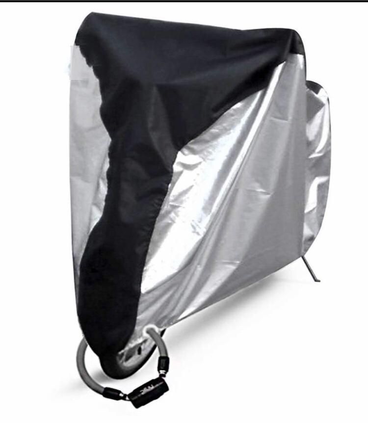 Polyester Silver Color Bike Cover, Bicycle Cover, with Lock Hole, Waterproof, Hailproof