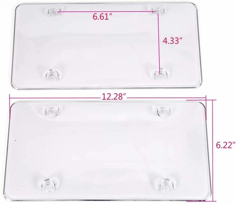 Car Accessories Unbreakable Car Licence Plate Frame Shields Pack of 2