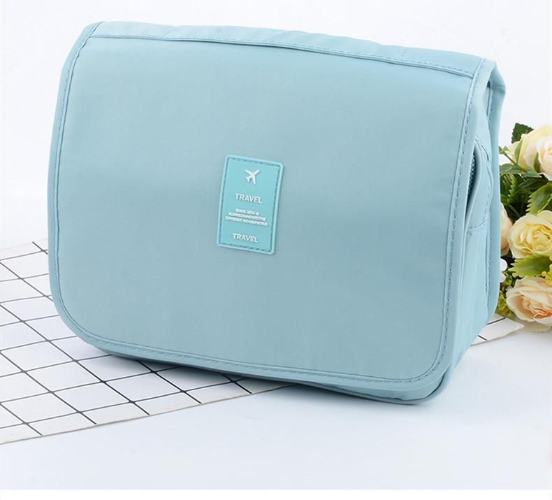 Wholesale Pure Color Toiletry Bag Travel Portable Hooked Wash Bag Cosmetic Storage Bag Can Be Customized Logo