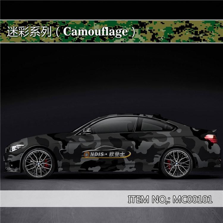 Black White Camouflage Vinyl Car Wrap PVC Adhesive Graffiti Bomb Film for Truck Hood Roof Motors