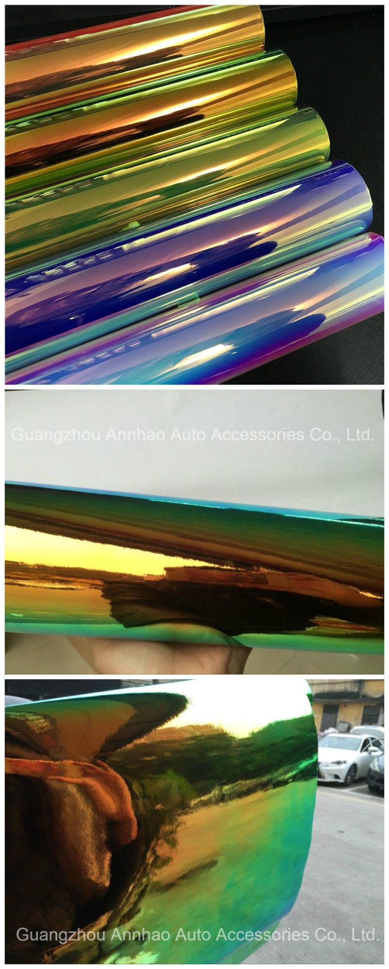 Holographic Rainbow Mirror Chrome Vinyl Chameleon Film