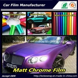 2022 PVC Material Colors Matt Chrome Car Wrap Vinyl Film, 1.52m Width