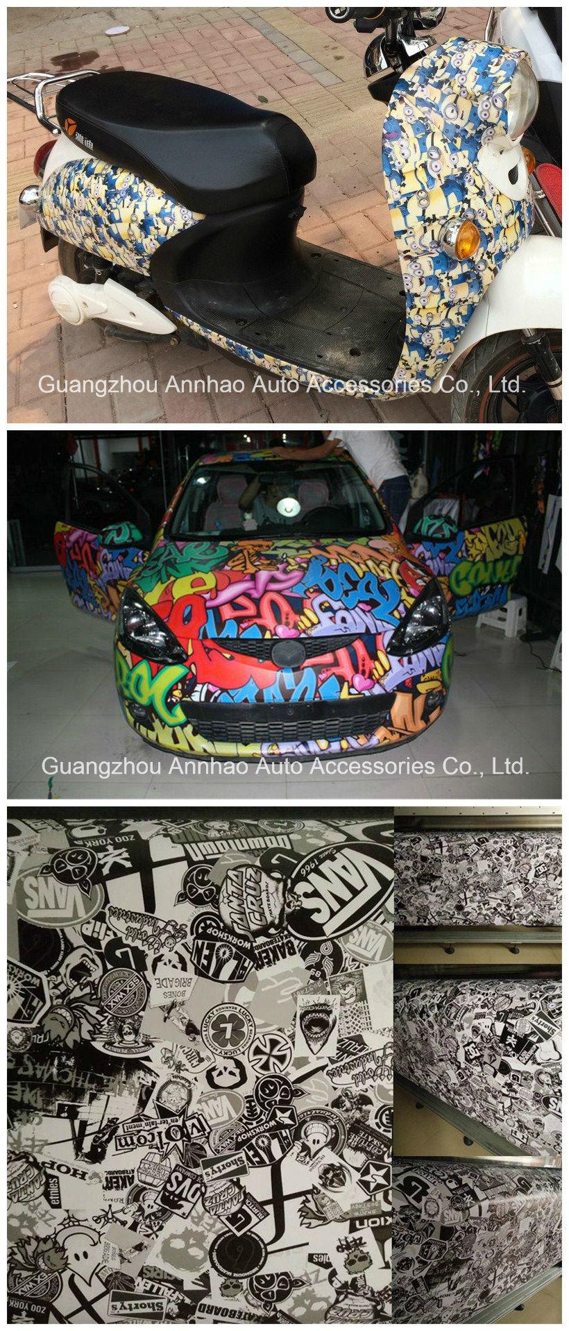 1.52*28m Size Bomb Graffiti Sticker Wrap Vinyl Decal Car