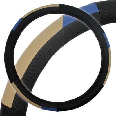 Car Vehicle Blue Steering Wheel Wrap Cover PVC Leather