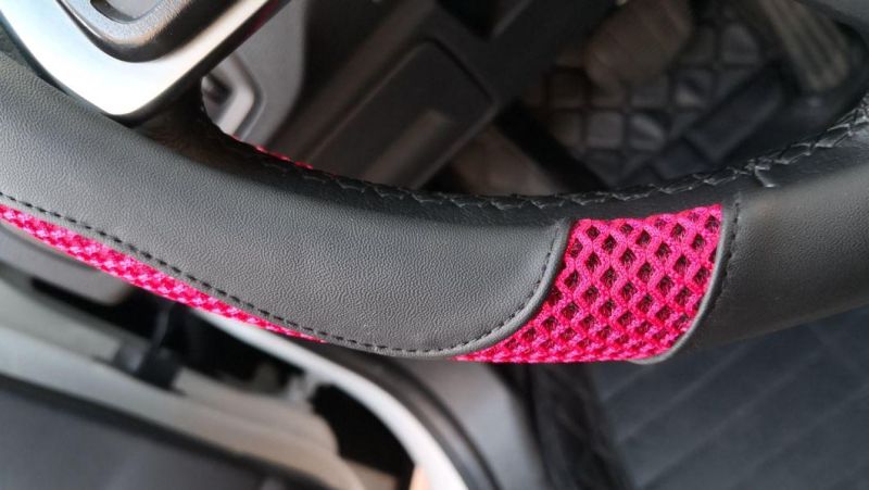 Double Material Splicing Air-Permeable Steering Wheel Cover