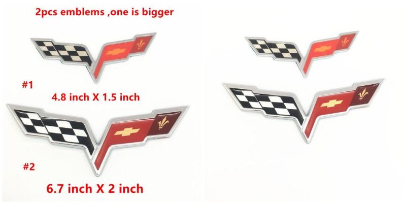 Corvette Crossed Flags for Chevrolet Silverado Chevy Camaro Emblem Fender Badge Decal Sticker Logo Car Accessories Car Parts Decoration Plastic Emblem