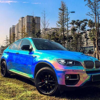 Tsautop 1.52*18m Holographic Laser Chrome Car Body Vinyl Car Wrap Cheap Car Paint Protection Film