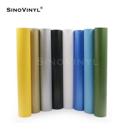 SINOVINYL 5x91FT Good Quality Low Price Waterproof PVC Self Adhesive 3D Carbon Fiber Texture