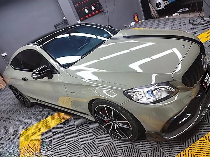 Crystal Khaki Green Car Wrap Vinyl Film Chrome Plating