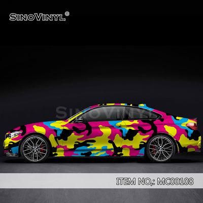 SINOVINYL Hot Sell Printed Vinyl Color Full Camouflage Vinyl Rolls Air Bubble Free car sticker