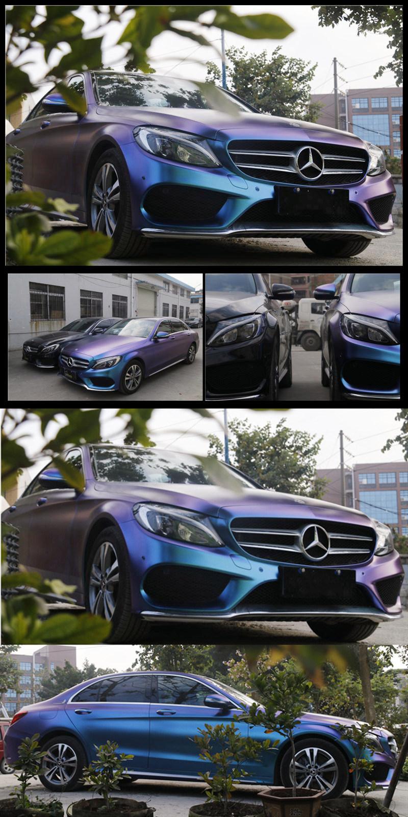 Purple Electric Matte Satin Metallic Chameleon Vinyl Wrap Chrome