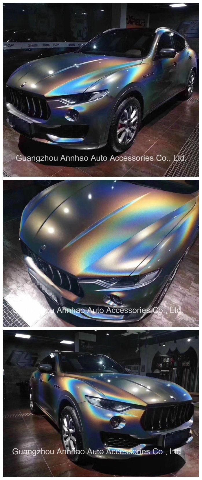 New Products Ondis Rainbow Laser Holorgraphic Grey Car Wrap Vinyl