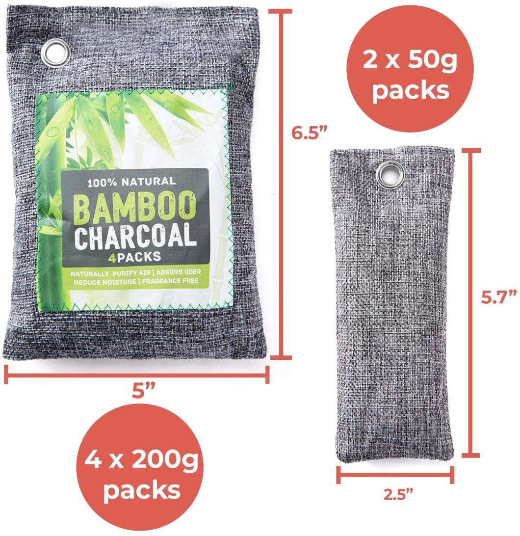 Bamboo Charcoal Air Purifying Bag, Nature Fresh Bamboo Charcoal Bags Odor Absorber - Breathe Green Charcoal Bags for Home, Car