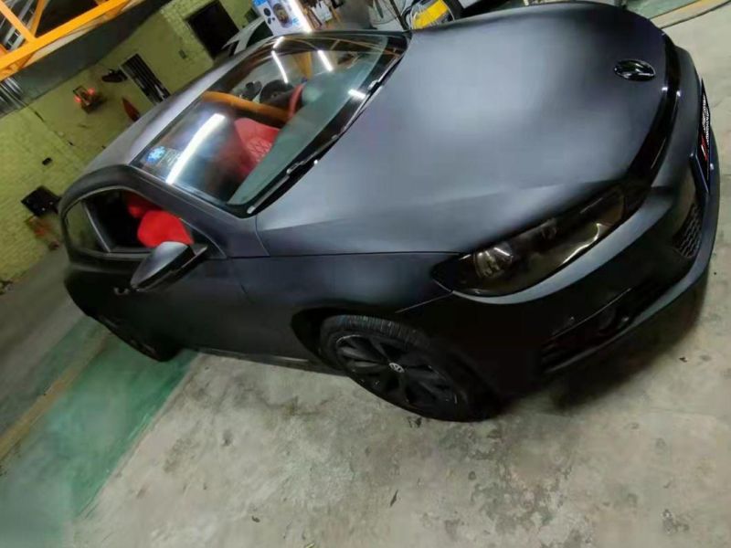 Frosted Matte Black Vinyl Film Body Sticker Car Wrap with Air Free