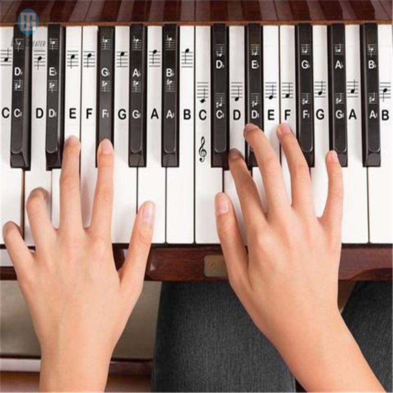 Custom Transparent Plastic Removable Piano Keyboard Note Stickers