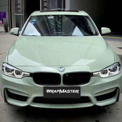 Tsautop 1.52*18m Kakhi Grey Super Glossy PVC Vinyl Wrap Car Sticker