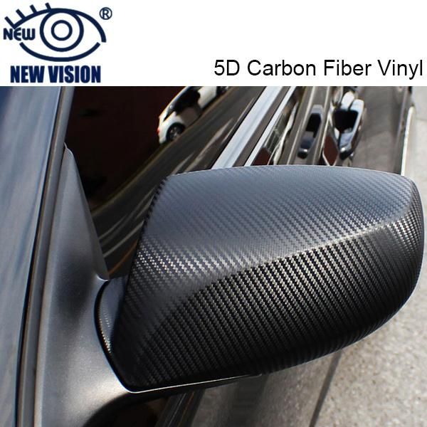 Black Glossy 5D Carbon Fiber Car Wrapping Vinyl Film