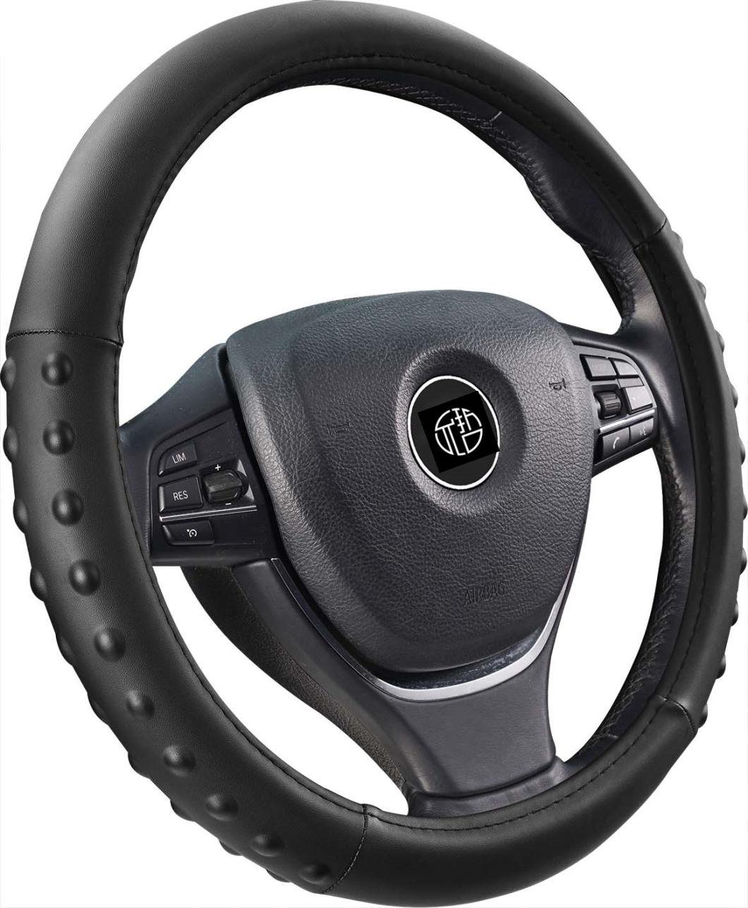 Universal Wholesale Anti-Slip PVC Leather Steering Wheel Cover with Massage Grip