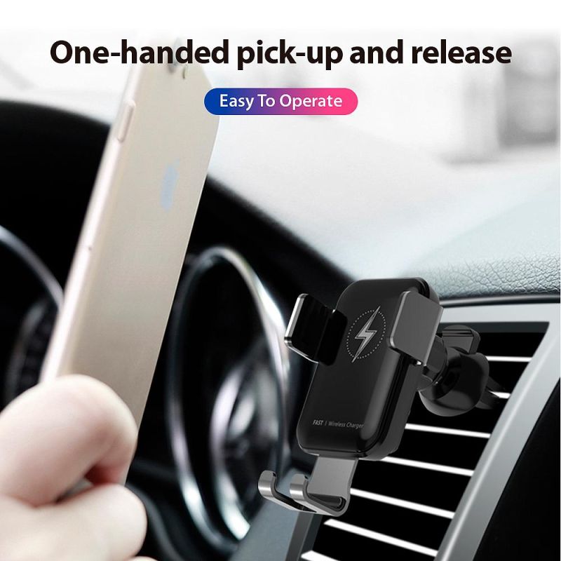 Auto Clamping Fast 15W Qi Wireless Charger Car Mount for iPhone Samsung