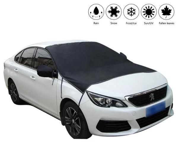 Blue Color Waterproof Dust Proof Wholesale Half Car Cover with Elastic Cord