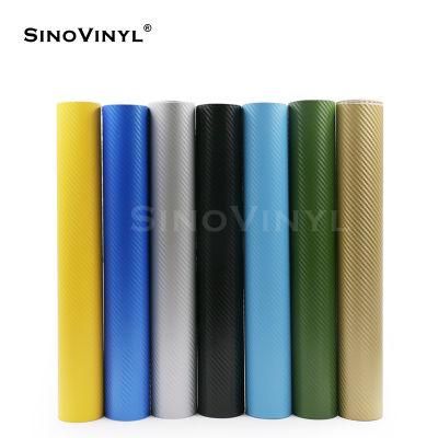 SINOVINYL Factory Supplier Waterproof PVC Self-Adhesive 3D Carbon fiber Car Wrap Vinyl Sticker