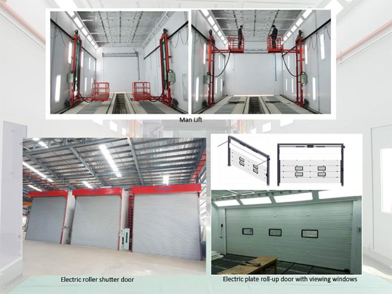 Bus Spraying and Baking Booth with Drive-Through Electric Entrance Doors