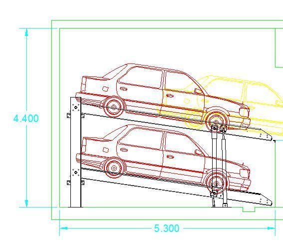 Inclined 2 Level Car Parking System Underground