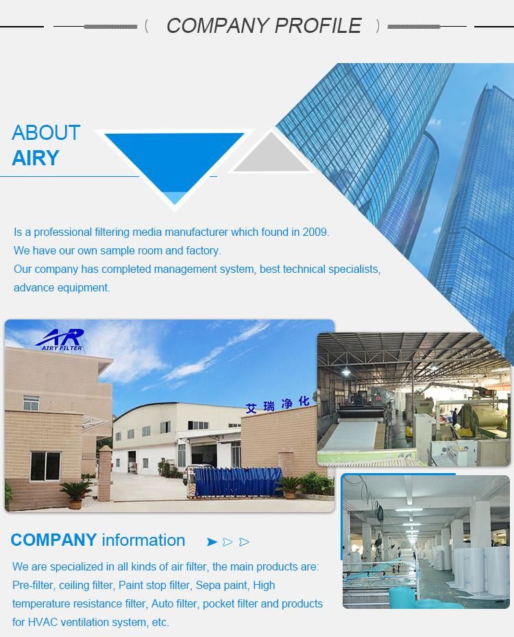 Water HEPA Air Paint Stop Floor Filter for Spray Booth