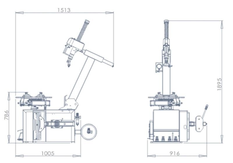 24inch Tilt Backward Automotive Tyre Changer with Ce