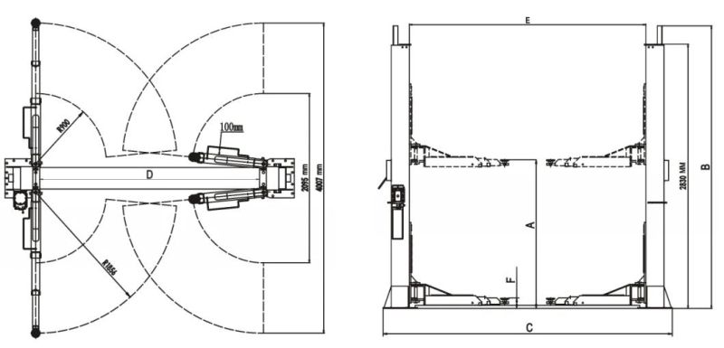 Ce Approval Two Post Electric Car Lift for Sale (212)