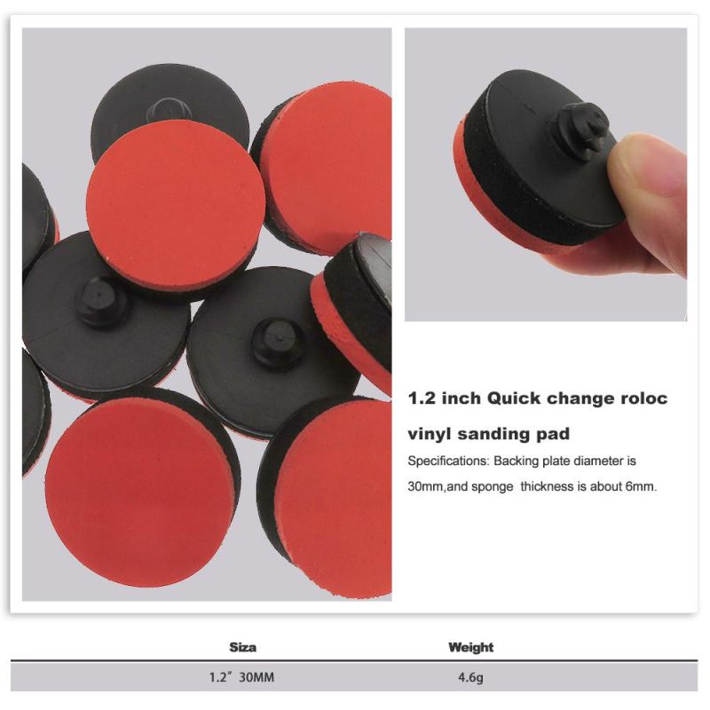 1.2 Inch 30mm Quick Change Roll Lock Vinyl Sanding Pad for Polishing Grinding