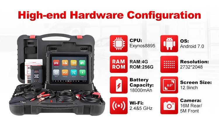 Autel Maxisyis Ultra Lite Construction Equipment Diagnostic Tool Latest OE Level Obdii Diagnostics & Services to Advanced ECU Coding and Programming