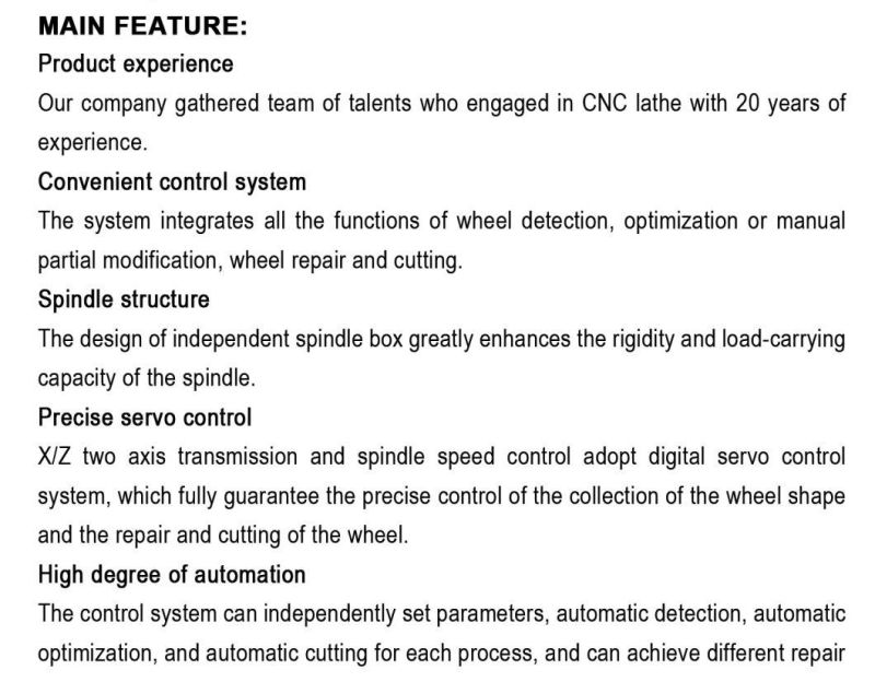 Vertical Diamond Cut Alloy Wheel Repair Lathe CNC Machine