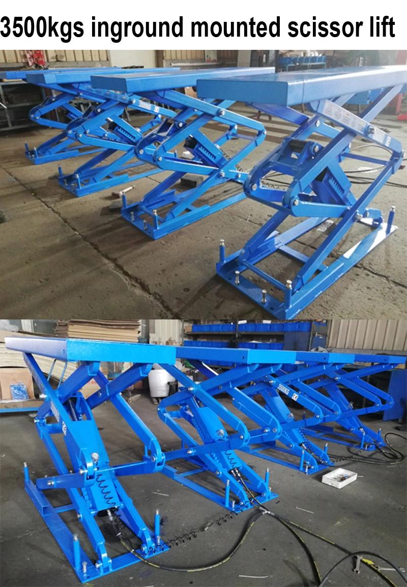 Inground Mounted Full Rise Automotive Scissor Lift with Ce