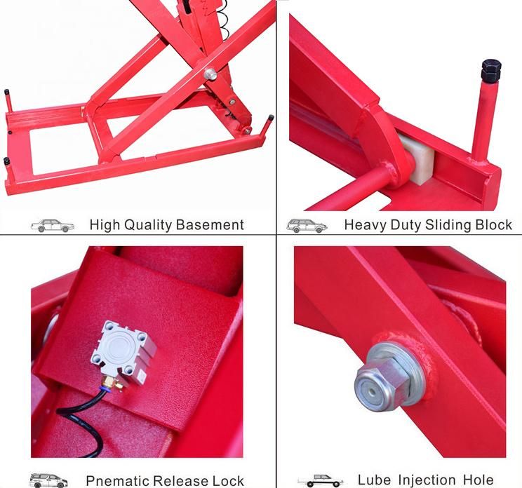 Jt-3000s Underground Mounting Full Rise Car Scissor Lift Scissor Car Lift