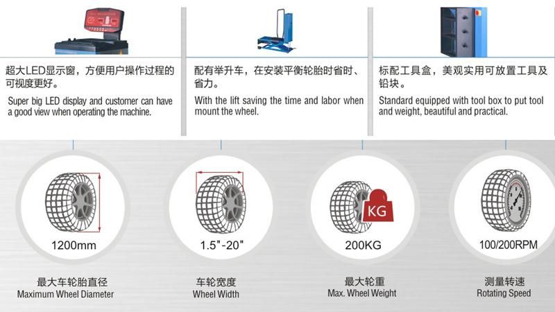 Semi Automatic LED Display Truck Wheel Balancer