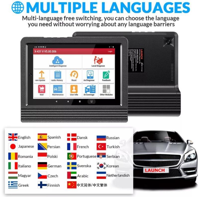 Launch X431 V V4.0 Car Full System Diagnostic Tool Auto OBD OBD2 Code Reader Scanner TPMS DPF Reset ECU Coding Active Test