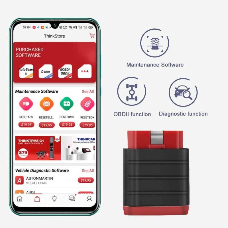 Original Thinkcar PRO Thinkdiag Mini Bluetooth OBD2 Full System Scanner