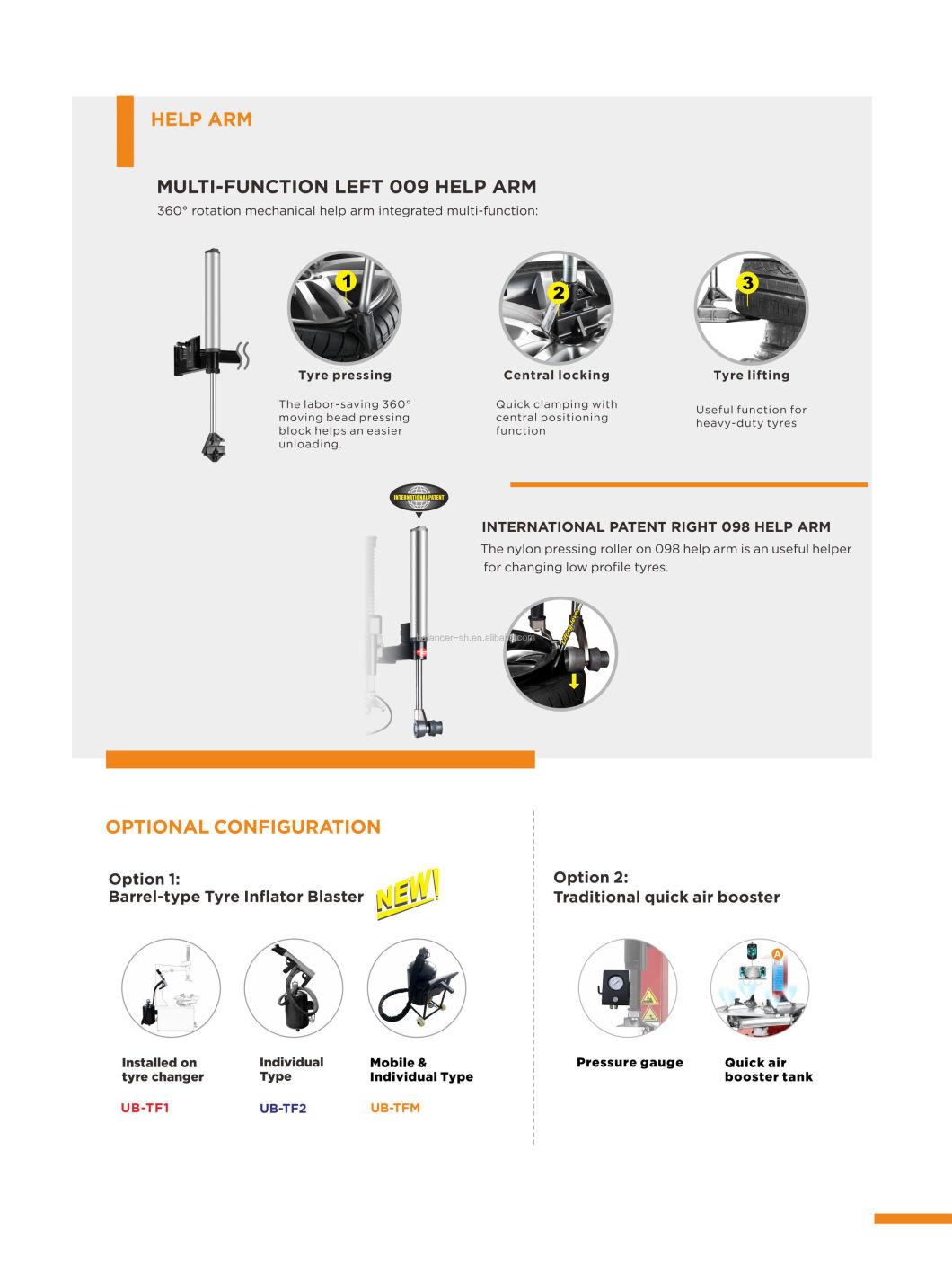 Unite Swing Arm Tire Repair Machine Tyre Changer with Help Arm Tyre Machine for Sale U-2092