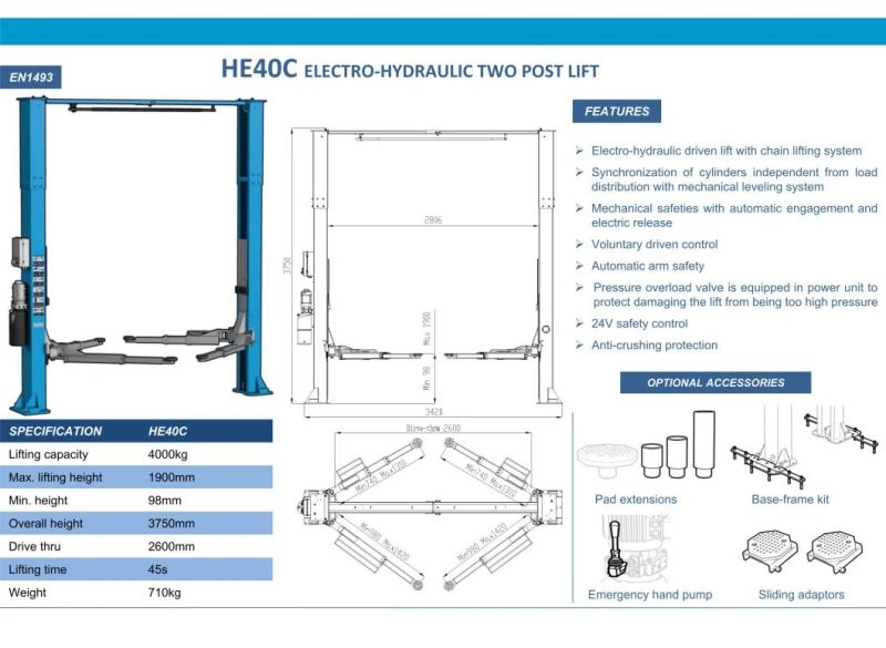 Two Post Lift/Car Lift/Auto Lift/Elevator/Scissor Lift/Garage Equipment/Lifter/Lifting Equipment/Hoist/Post Lift/Scissor/Scissor Car Lift/Lift/Car Hoist