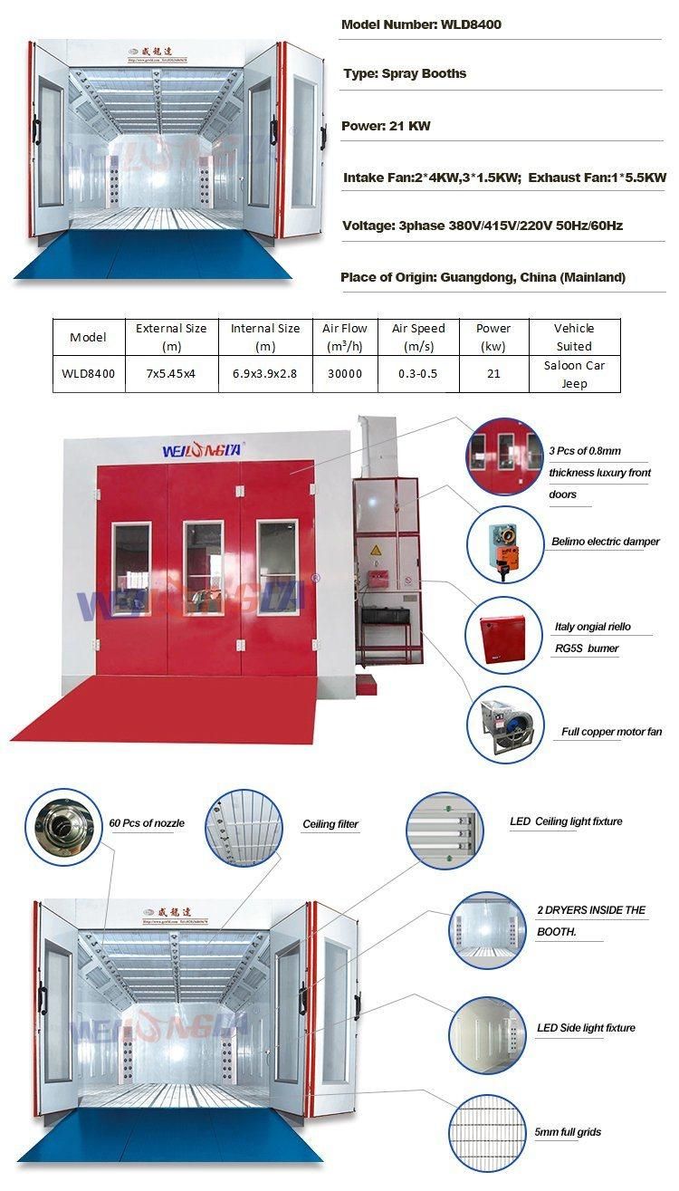 Car Water Based Car Paint Oven Wld8400 with Ce