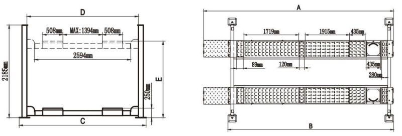 Alignment Four Post Hoist for Different Wheelbase Car