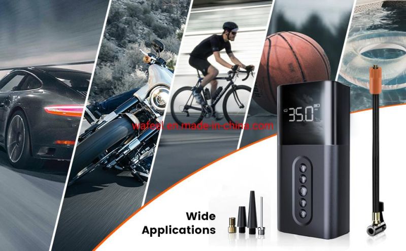 Portable Air Compressor Wide Display Screen 6000mAh LED Light Car Bike Motorcycle